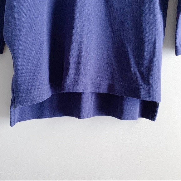 Madewell  V-Neck Textured Cotton Sweater Top in‎ Navy Blue, Size Medium - Picture 5 of 12